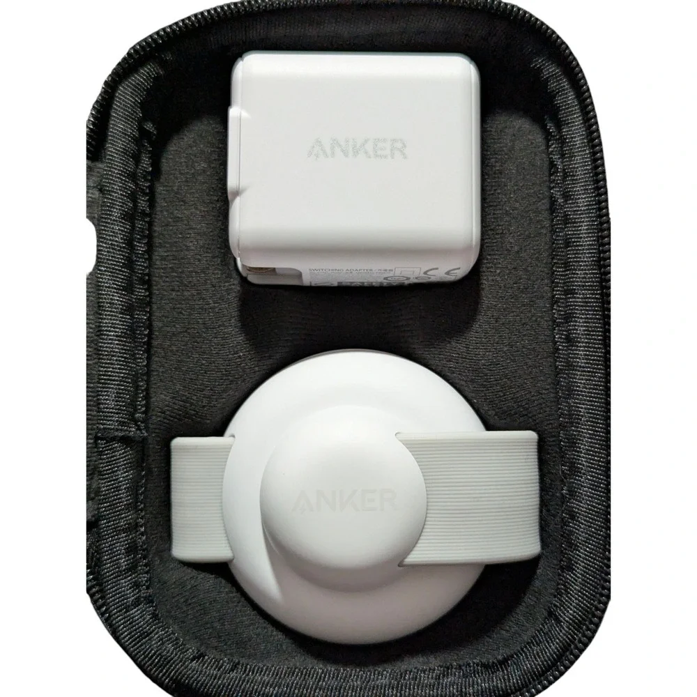 Oo7O Anker Ultra Compact 3 In 1 Wireless Charging Station Foldable W/Pouch White